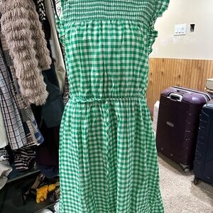 Draper James Green Gingham Dress